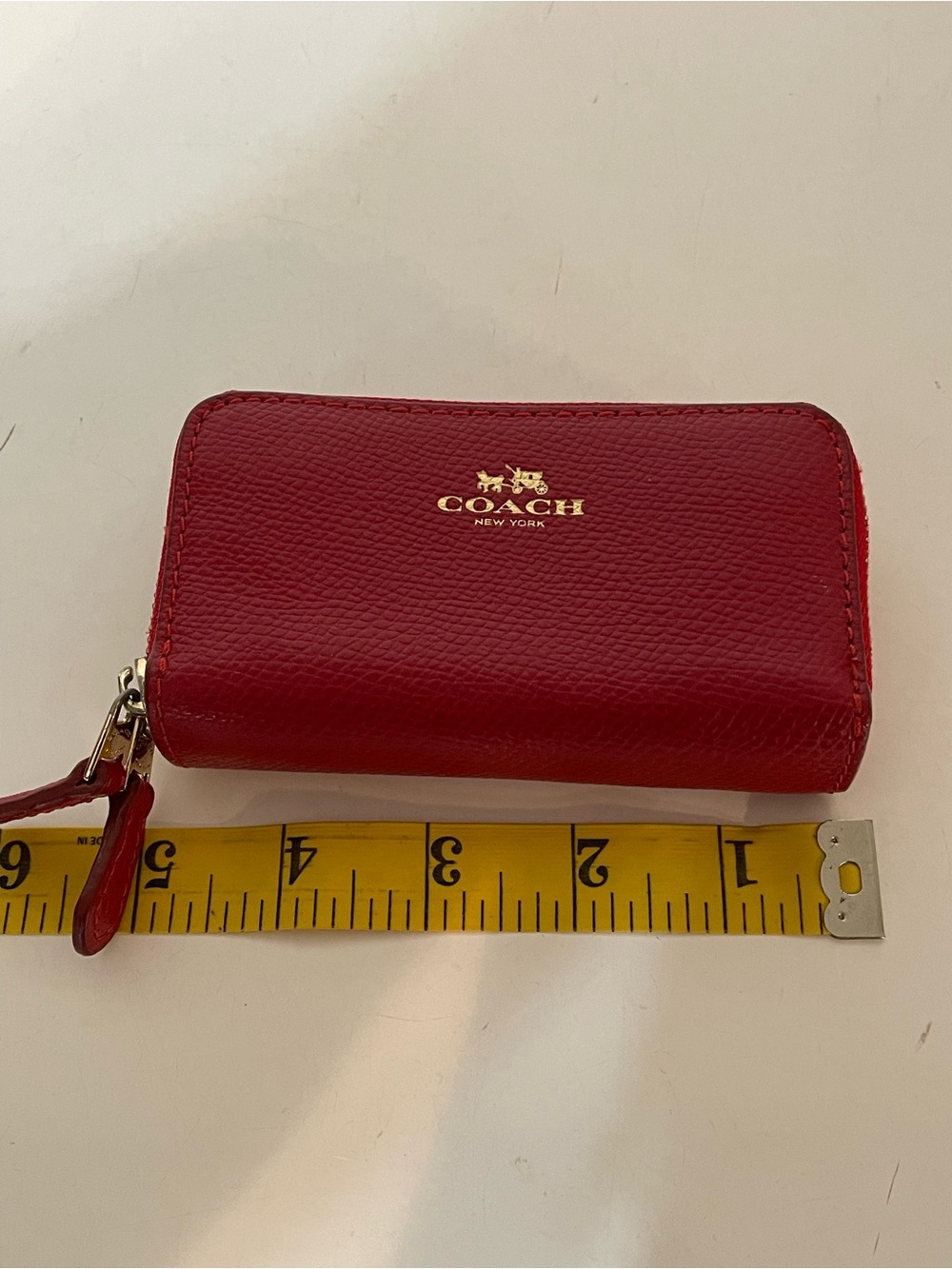 Coach Small Two Zip Wallet in Red - Picture 9 of 9